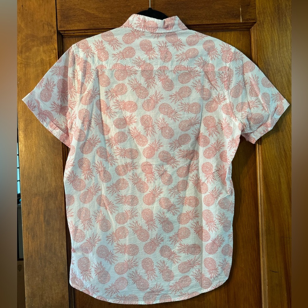 Alexander Julian Colours Button Up Pineapple Print Polo Shirt- Medium - Picture 2 of 5